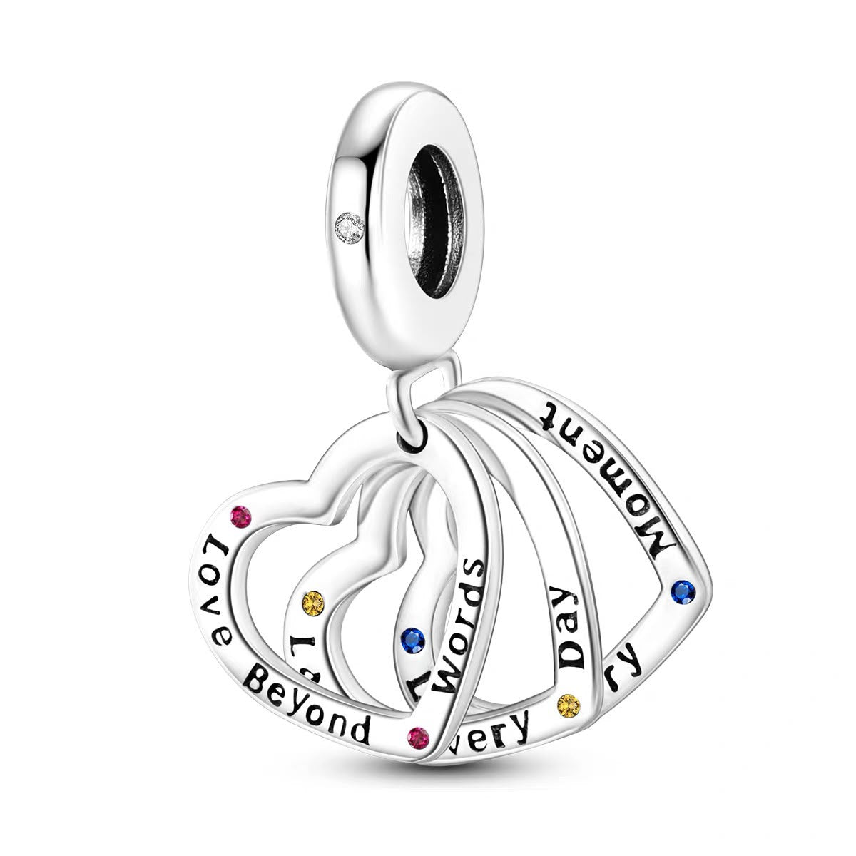 Love Beyond Words Spinning Fan Dangle Charm