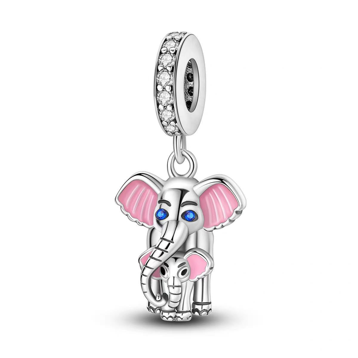 Mother & Baby Elephant Dangle Charm