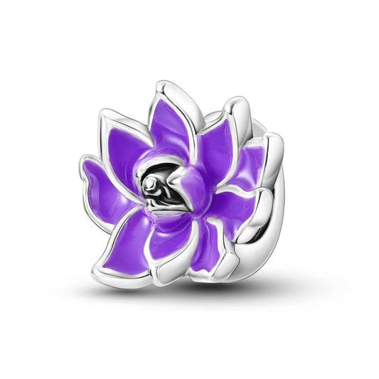 Purple Lotus Flower Charm
