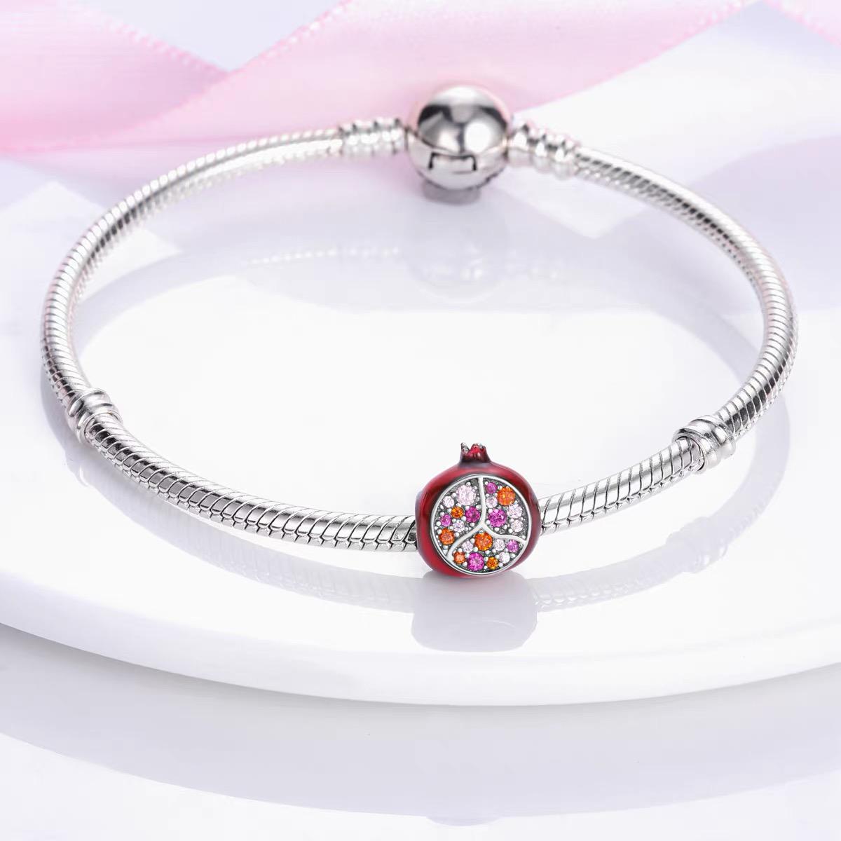 Pomegranate CZ Seed Bead Charm