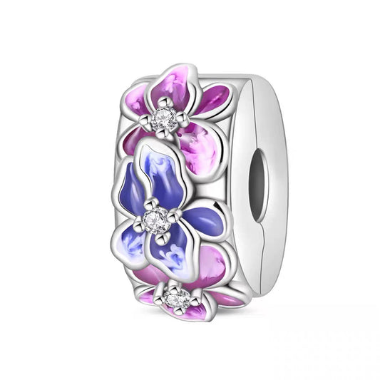 Purple Orchid Clip Bead Charm