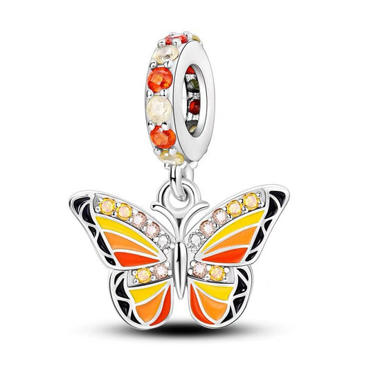 Monarch Sunset Butterfly Dangle Charm