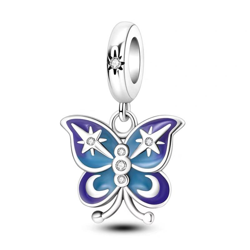 Celestial Star & Moon Butterfly Dangle Charm