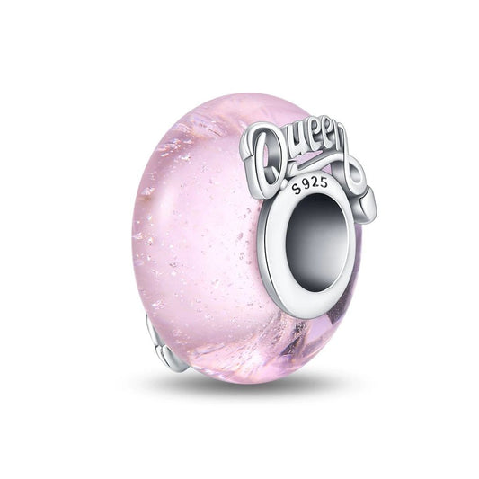 Pink Queen Murano Bead Charm