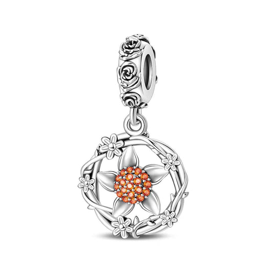 Orange Blossom Wreath Dangle Charm